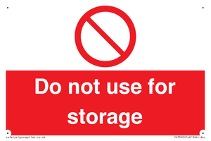 Do not use for storage